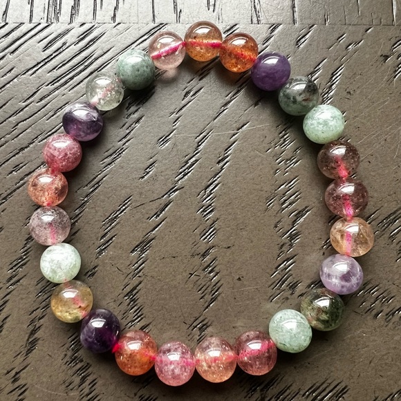 Mix strawberry quartz with amethyst 7mm - Picture 3 of 3